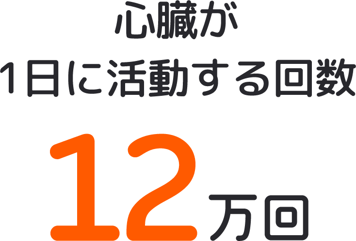 心臓が1日に活動する回数12万回